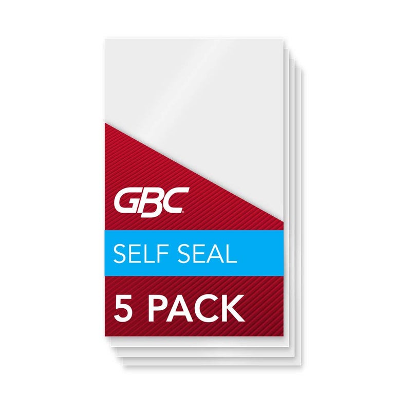 Gbc Laminating Sheets, Self Adhesive Pouches, Luggage Tag Size, 8 Mil, Self Seal, 5 Pack (3745165) - Image 1